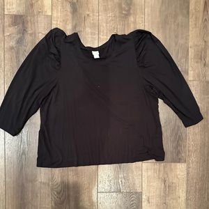 Black ruffle sleeve top